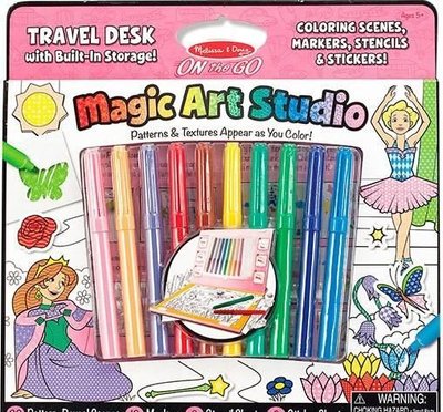Волшебный набор раскрасок для девочек Melissa & Doug с набором фломастеров, трафаретами и аксессуарами MD5500 фото 1