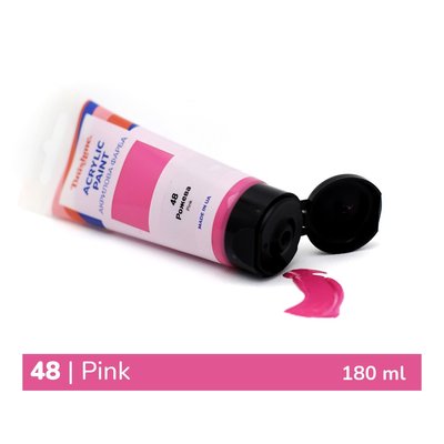 Художественная глянцевая акриловая краска BrushMe цвет "Розовая" 180 мл TBA180048 фото 1
