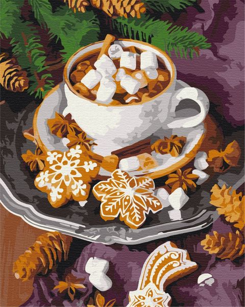 Картина за номерами BrushMe "Пряне какао зі сніжком" 40х50см BS52779 фото 1