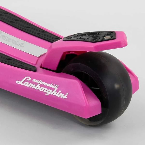 Самокат дитячий триколісний складаний з підсвічуванням Lamborghini ліцензія рожевий LB-30400 фото 6