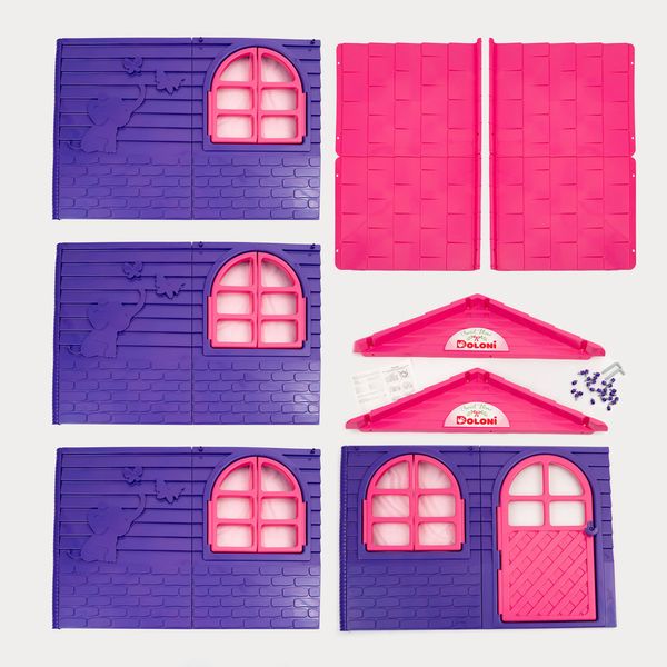 Пластиковий дитячий ігровий будиночок Doloni з вікнами та дверима 130х130х120 см фіолетовий з рожевим 02550/1 фото 5
