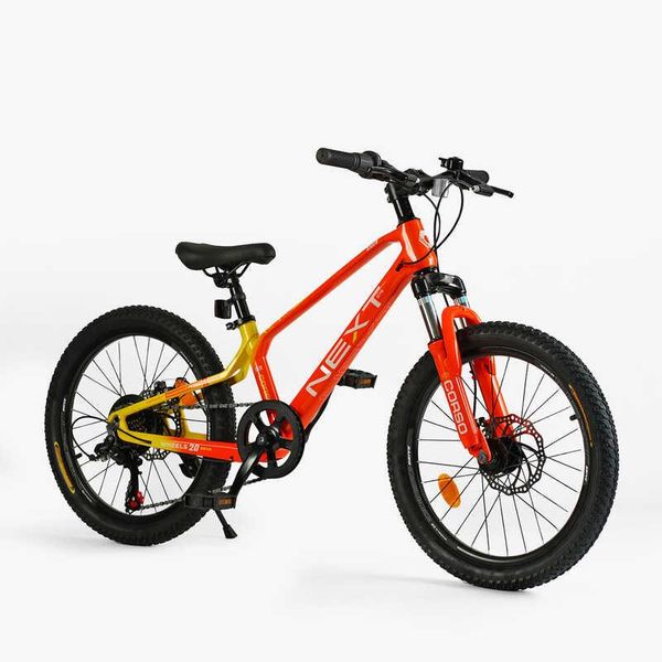 Велосипед подростковый двухколёсный 20" CORSO Next 7 скоростей магниевая рама оранжевый NX-20315 фото 3