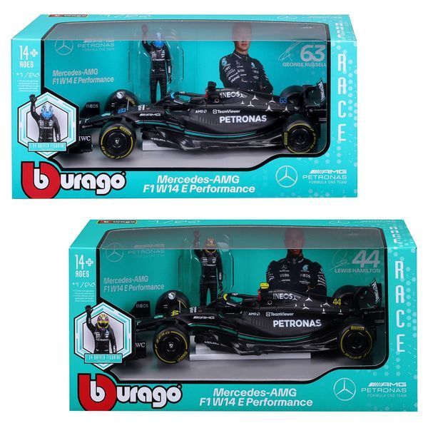 Коллекционная модель Bburago Формула 1 Mercedes-AMG F1 W14 E Performance, масштаб 1:24, чёрный 18-28037 фото 6