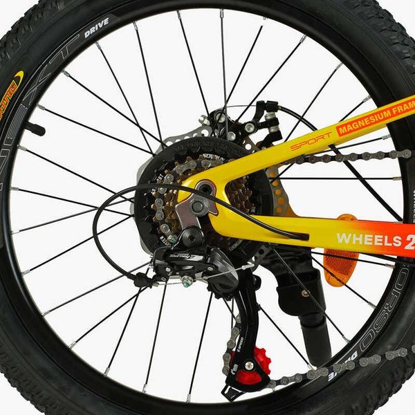 Велосипед двоколісний підлітковий 20" CORSO Next 7 швидкостей магнієва рама помаранчевий NX-20315 фото 7