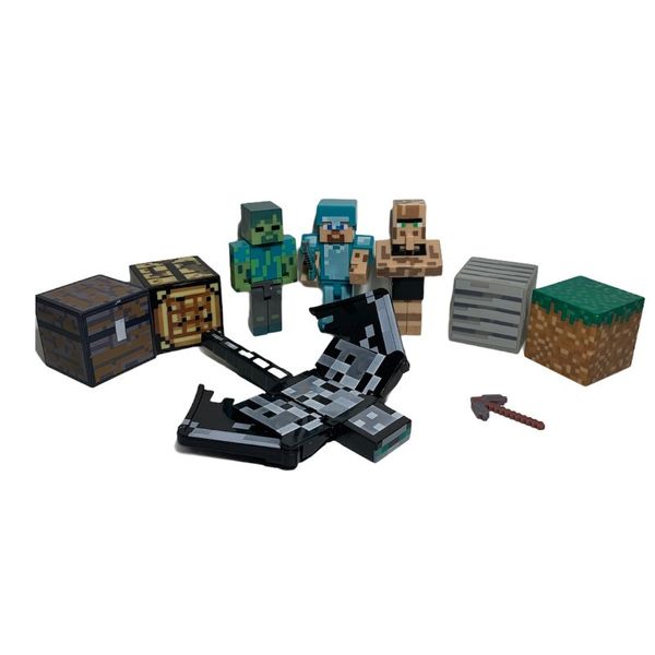 Набір фігурок Minecraft (Майнкрафт) серії Aquatic 10 предметів (Стів, Зомбі, Житель, Фантом, куби) фото 2