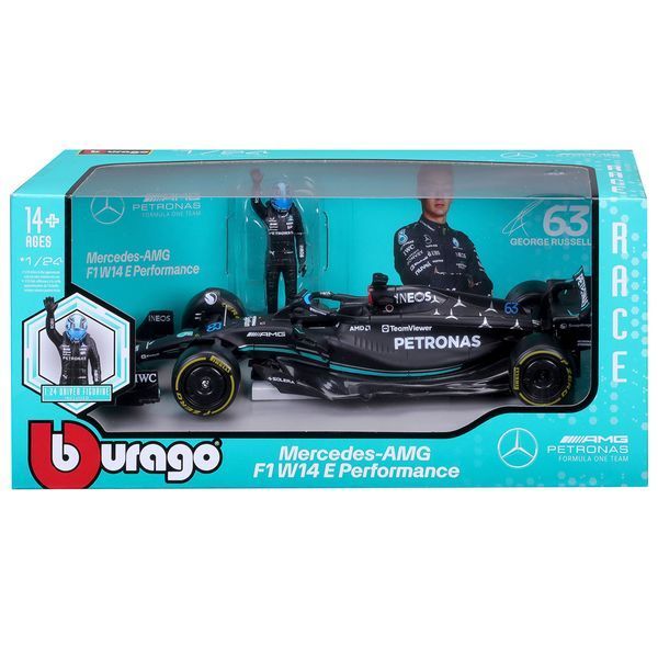 Коллекционная модель Bburago Формула 1 Mercedes-AMG F1 W14 E Performance, масштаб 1:24, чёрный 18-28037 фото 7