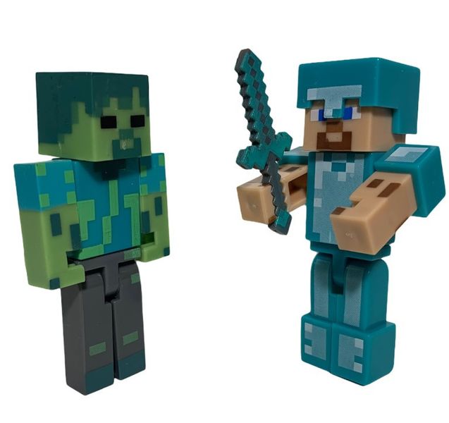 Набір фігурок Minecraft (Майнкрафт) серії Aquatic 10 предметів (Стів, Зомбі, Житель, Фантом, куби) фото 4