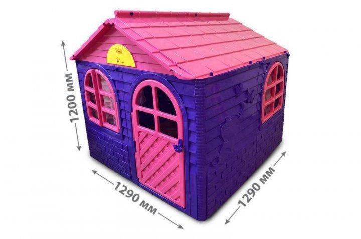 Пластиковий дитячий ігровий будиночок Doloni з вікнами та дверима 130х130х120 см фіолетовий з рожевим 02550/1 фото 6