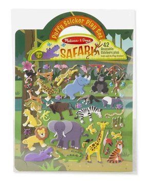 Объемные многоразовые наклейки с тематическим альбомом Melissa & Doug "Сафари" 42 наклейки MD9106 фото 1