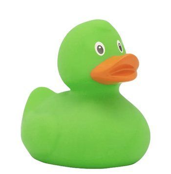 Стильна тематична гумова качечка FunnyDucks "Зелена" L1307 фото 1