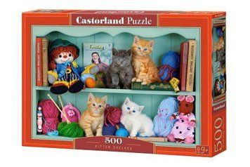 Пазлы Castorland "Полочки с котятами" 500 элементов 47 х 33 см B-53377 фото 1