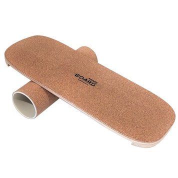 Дерев'яний балансборд SwaeyBoard Classic з корковим покриттям корковий валик 13 см з ручкою до 120 кг фото 1