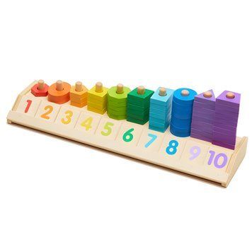 Деревянная развивающая игрушка-стакер Melissa & Doug &laquo;Цвета, формы, счёт&raquo; MD19275 фото 1