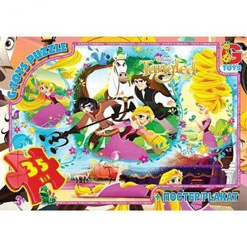 Пазли G-Toys "Рапунцель" 35 елементів + постер 21 х 30 см TA007 фото 1
