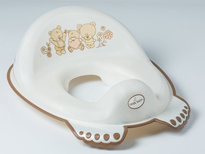 Дитяча накладка на сидіння унітазу Tega Baby "Ведмедики" протиковзка Біла перлина фото 1