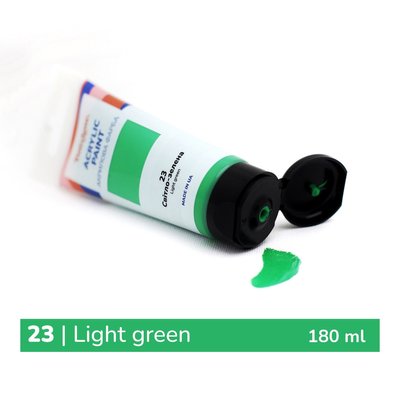 Художня глянсова акрилова фарба BrushMe колір "Світло-зелена" 180 мл TBA180023 фото 1