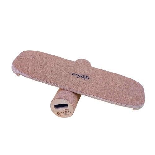 Деревянный балансборд SwaeyBoard Classic с пробковым покрытием пробковый валик 13 см с ручкой до 120 кг фото 2