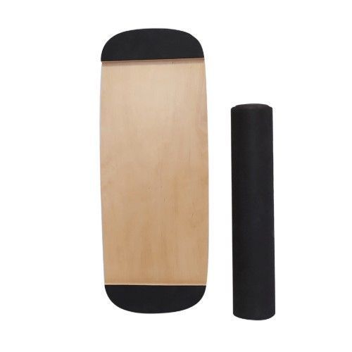 Деревянный балансборд SwaeyBoard Classic с пробковым покрытием пробковый валик 13 см с ручкой до 120 кг фото 3