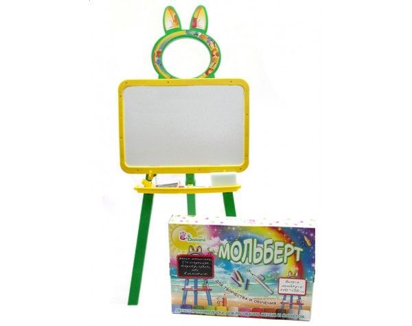 Дитячий мольберт для малювання Doloni 110-130 із аксесуарами жовто-зелений 013777/2 фото 3