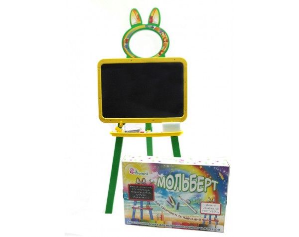 Дитячий мольберт для малювання Doloni 110-130 із аксесуарами жовто-зелений 013777/2 фото 4
