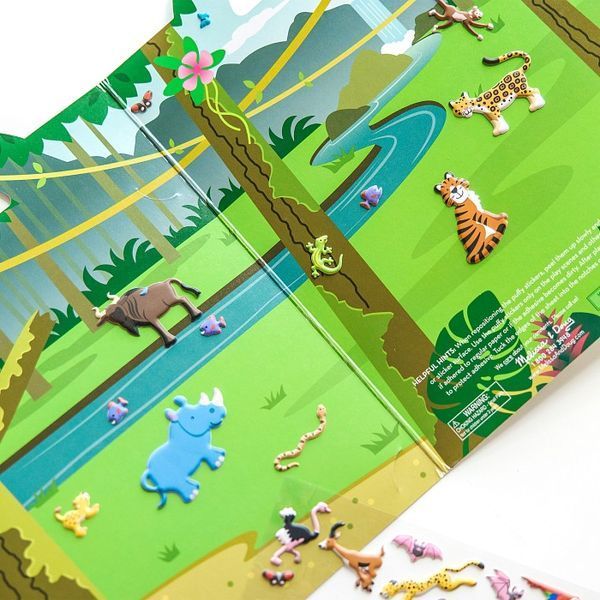 Об'ємні багаторазові наліпки з тематичним альбомом Melissa & Doug "Сафарі" 42 наліпки MD9106 фото 3