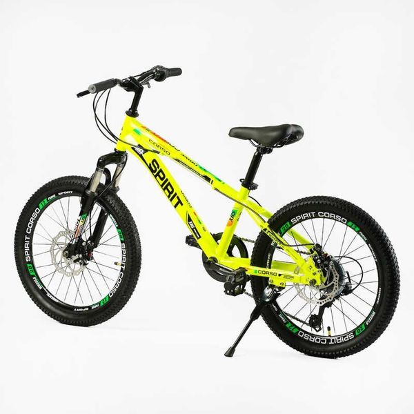 Велосипед підлітковий двоколісний 20" CORSO Spirit 7 швидкостей сталева рама 12" салатовий TK-20930 фото 3