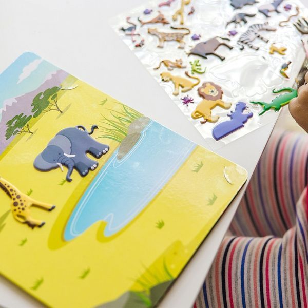 Об'ємні багаторазові наліпки з тематичним альбомом Melissa & Doug "Сафарі" 42 наліпки MD9106 фото 5