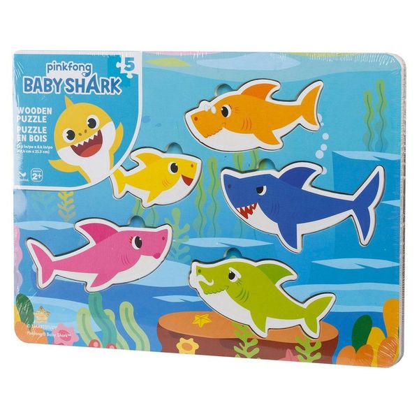 Пазл - вкладыш деревянный Spin Master «Baby Shark» 5 элементов 30 х 21 см SM98225/6053806 фото 1