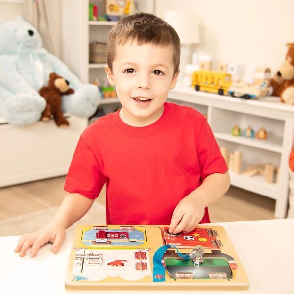Дерев'яна дошка з засувками (бізідошка) Melissa & Doug &laquo;Замочки та засувки&raquo; MD19540 фото 7