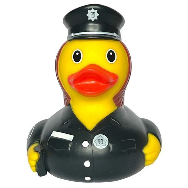 Стильная тематическая резиновая уточка FunnyDucks "Полицейская UA" L1885 фото 2