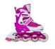 Раздвижные детские роликовые коньки 31-35 Caroman Sport с подсветкой переднего колеса Pink фото 2