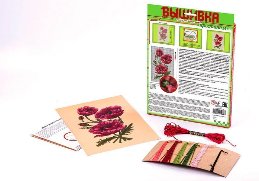 Вишивка хрестиком за номерами Danko Toys Маки VK-01-09 фото 2
