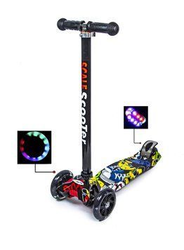 Самокат четырехколесный детский с подсветкой MAXI Joker фото 1