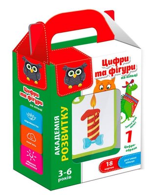 Развивающая игра с карточками Vladi Toys "Цифры и фигуры" (укр) VT5000-06 фото 1