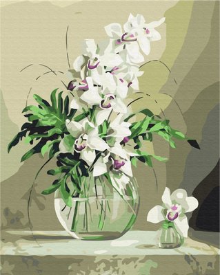 Картина за номерами BrushMe "Орхідеї у вазі" 40х50см BS21177 фото 1