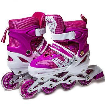Роликові ковзани дитячі розсувні 29-33 Superpower Pink PU фото 1