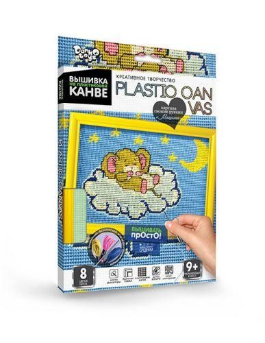 Вышивка на пластиковой канве с багетной рамкой Danko Toys Plastic Canvas: Мышонок PC-01-09 фото 1