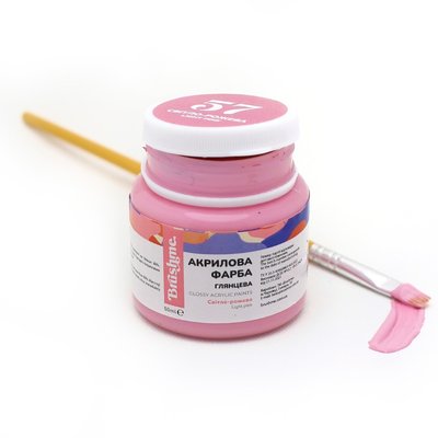 Художня глянсова акрилова фарба BrushMe колір "Світло-рожева" 50 мл AP5057 фото 1