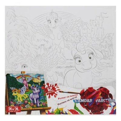 Розпис на полотні Danko Toys Canvas Painting Єдинороги 31х31 см фото 1