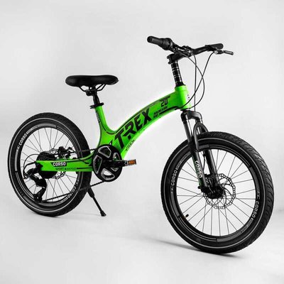 Велосипед подростковый двухколёсный 20" CORSO T-REX салатовый 21455 фото 1