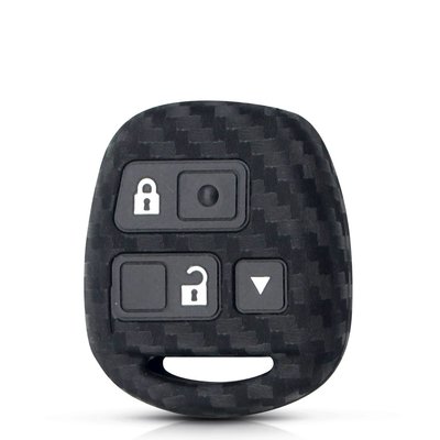 Силіконовий чохол для автомобільного фліп-ключа Toyota (Тойота) чорний карбон фото 1