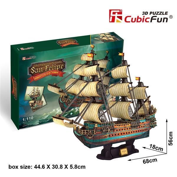 3D пазл об'ємний Cubic Fun Іспанська Армада Сан Феліпе 248 елементів T4017h фото 3