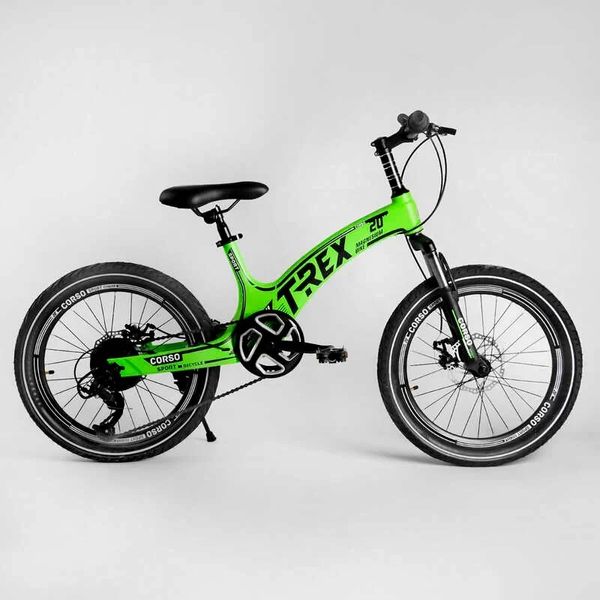 Велосипед підлітковий двоколісний 20" CORSO T-REX салатовий 21455 фото 3