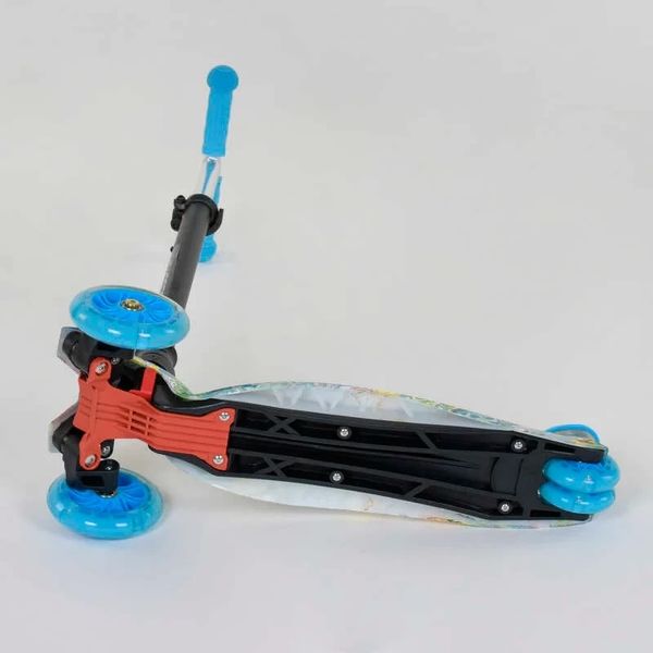 Самокат дитячий чотириколісний з підсвічуванням Best Scooter MAXI Stick блакитний А 25467 /779-1322 фото 5