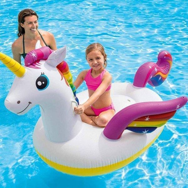 Надувний пліт Intex для плавання Єдиноріг 201х140х97 см одномісний до 90 кг 57561 фото 3