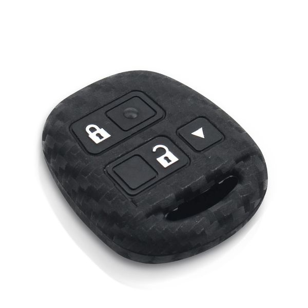 Силіконовий чохол для автомобільного фліп-ключа Toyota (Тойота) чорний карбон фото 2