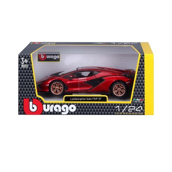 Колекційна модель автомобіля Bburago Lamborghini Sian FKP 37, масштаб 1:24, червоний металік 18-21099 фото 4