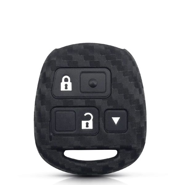 Силіконовий чохол для автомобільного фліп-ключа Toyota (Тойота) чорний карбон фото 5