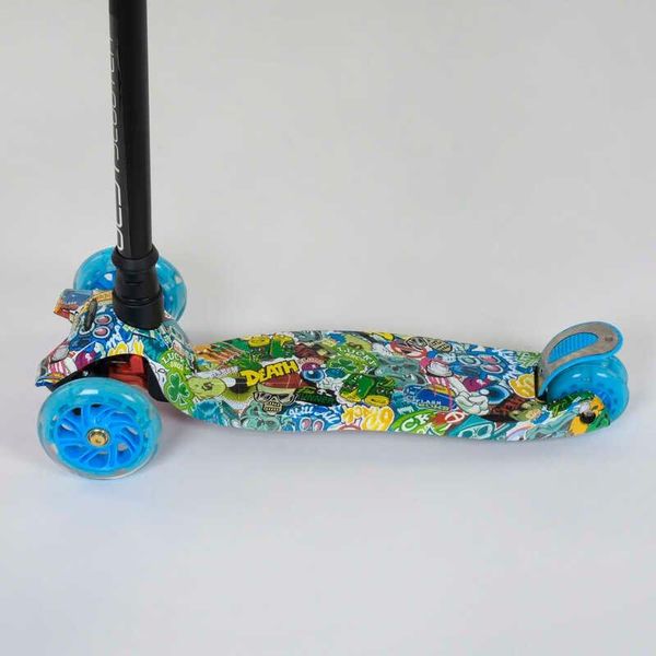 Самокат дитячий чотириколісний з підсвічуванням Best Scooter MAXI Stick блакитний А 25467 /779-1322 фото 2