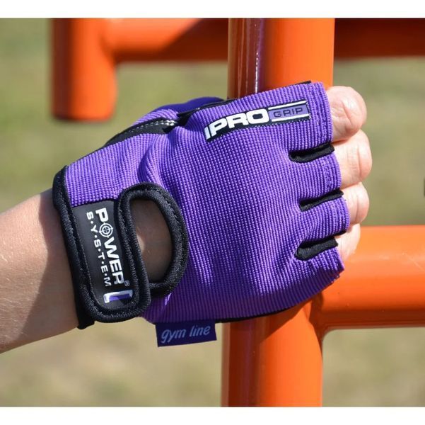 Рукавички спортивні для фітнесу Pro Grip Power System розмір M шкіряні фіолетові PS-2250_M фото 4
